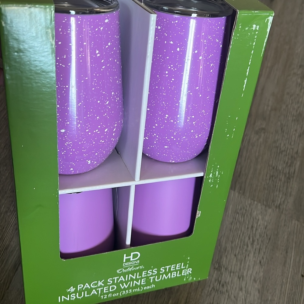 NWT HD Designs Insulated Wine Tumblers set of 4 and FREE GIFT - Picture 5 of 8